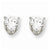 Sterling Silver 5mm Heart 3 Prong CZ Stud Earrings