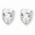 Sterling Silver 7mm Heart 3 Prong CZ Stud Earrings