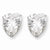 Sterling Silver 8mm Heart 3 Prong CZ Stud Earrings