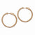 Sterling Silver Rose Gold-plated CZ In & Out Round Hoop Earrings