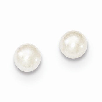 Sterling Silver 4-4.5mm White FW Cult Button Pearl Stud Earrings