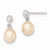 Sterling Silver 7-8mm Pink Freshwater Cultured Pearl Earrings