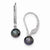 Sterling Silver 6-7mm Black Freshwater CulturedPearl Leverback Earrings