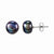 Sterling Silver Black 8-9mm Freshwater Cultured Button Pearl Stud Earring, Jewelry Earrings