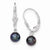 Sterling Silver 6-7mm Black Freshwater CulturedPearl Leverback Earrings