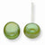 Sterling Silver 6.5-7mm FW Cult. Button Pearl Green Earrings