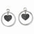 Sterling Silver Rhodium Plated Glitter Enamel Heart Post Earrings