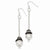 Sterling Silver Black Rhodium Polished Textured Dangle Earrings