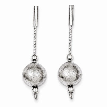 Sterling Silver Satin & Polished Dangle Post Earrings