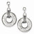 Sterling Silver Textured & Polished Circle Post Dangle Earrings