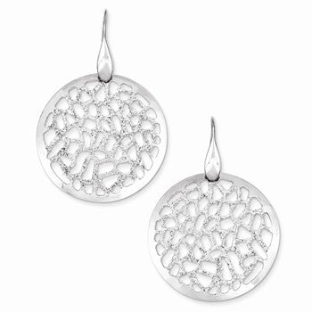 Sterling Silver Rhodium Plated Glitter Enamel Leverback Earrings