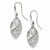 Sterling Silver Rhodium Plated Oval Leaf Dangle Earrings