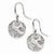 Sterling Silver Rhodium Plated Circle Leaves Dangle Earrings