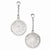 Sterling Silver Rhodium Plated Diamond-cut Discs Post Dangle Earrings