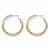 Sterling Silver Rose Gold Plated Patterned Hoop Tube Earrings