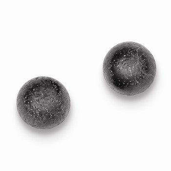 Sterling Silver Black Rhodium Satin Finish Post Earrings