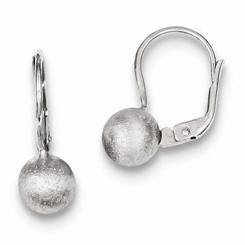 Sterling Silver Satin Finish Leverback Earrings