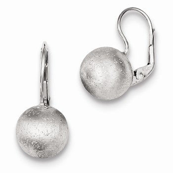 Sterling Silver Satin Finish Leverback Earrings