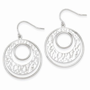 Sterling Silver Circle Shepherd Hook Earrings