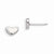 Sterling Silver Rhodium Plated White Mother of Pearl Heart Post Earrings