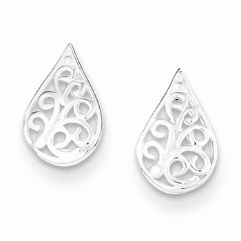 Sterling Silver Filigree Post Earrings