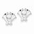 Sterling Silver CZ Enameled Post Earrings