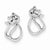 Sterling Silver Rhodium Plated CZ Open Cat Post Earrings