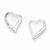 Sterling Silver Brushed & Polished Heart Post Earrings