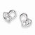 Sterling Silver Rhodium Plated CZ Heart Post Earrings