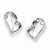 Sterling Silver Rhodium Plated CZ Heart Post Earrings