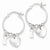 Sterling Silver Polished & Textured Key & Heart Hoop Earrings