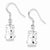 Sterling Silver Polished CZ Puzzle Pieces Dangle Earrings