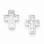 Sterling Silver CZ Cross Post Earrings