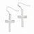 Sterling Silver Cross Shepherd Hook Earrings