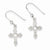 Sterling Silver Cross CZ Shepherd Hook Earrings