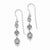 Sterling Silver Rhodium Plated Filigree Bead Dangle Earrings