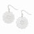 Sterling Silver Polished & Textured Flower Dangle Earrings