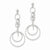 Sterling Silver Textured Circle Post Dangle Earrings