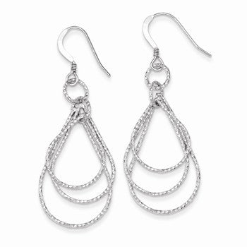 Sterling Silver Textured Shapes Dangle Earrings