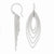 Sterling Silver Rhodium Plated Diamond-cut Oblong Dangle Earrings