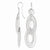 Sterling Silver Rhodium Plated Diamond-cut Ovals Dangle Earrings