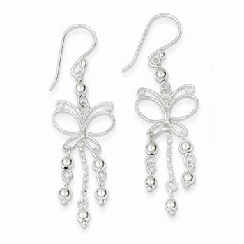 Sterling Silver Butterfly Dangle Earrings