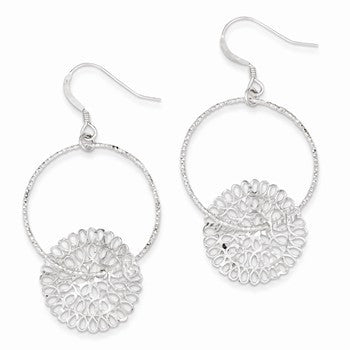 Sterling Silver Textured Dangle Earrings