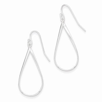 Sterling Silver Polished Teardrop Dangle Earrings