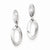 Sterling Silver Polished Oval Dangle Post Earrings