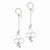 Sterling Silver Rhodium Plated Circles with Bead Dangle Earrings