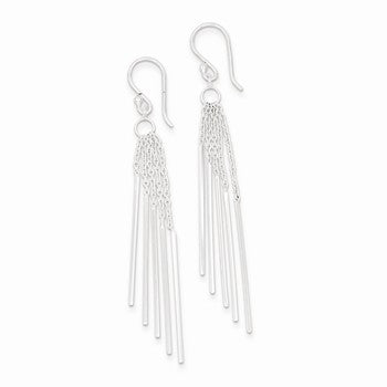 Sterling Silver Five Chains Bars Earrings