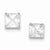 Sterling Silver CZ 8mm Square Post Earrings