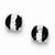 Sterling Silver Black & White Colored CZ 6mm Round Post Earrings