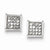 Sterling Silver CZ Pave Square Post Earrings